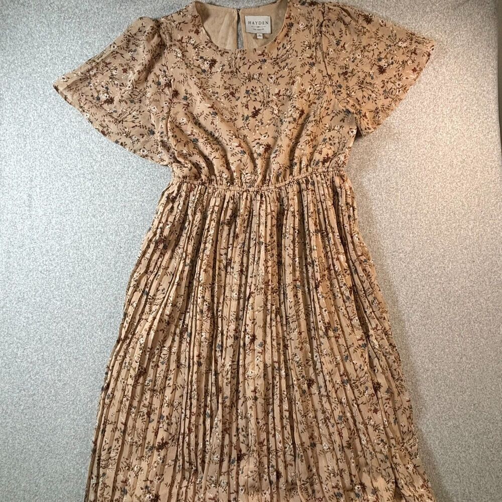 Cottagecore Prairie Boho Floral Pleated Dress Romantic Fairycore Size L